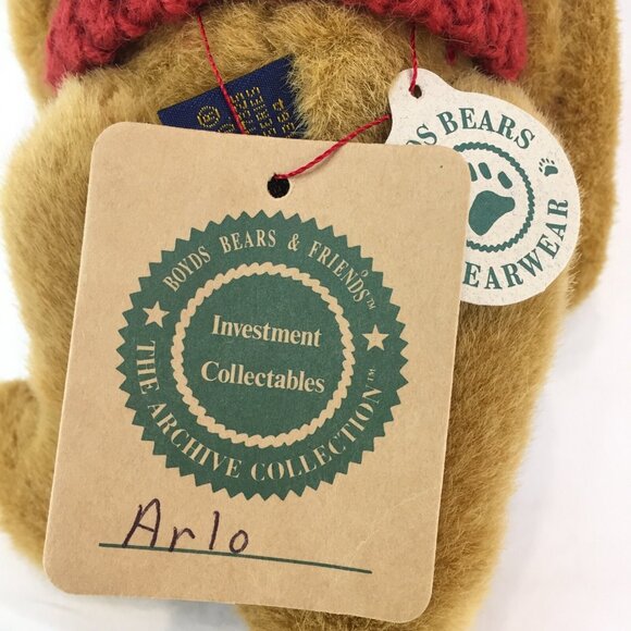 NWT Boyds Bear Arlo Plush Bear With Red Sweater 1364 Size 8" 1996 Pooh Looking - Picture 7 of 10